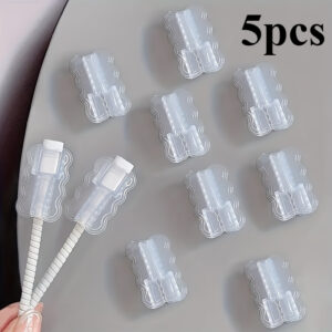 Conjunto de 5 protetores de cabo Wave, capa protetora de cabo TPU, acessórios de proteção de cabo, sem bateria, para telefones celulares, kit de proteção de linha de dados