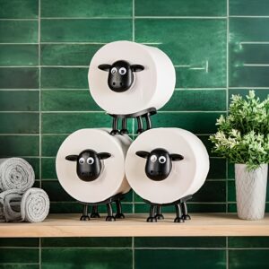 Adorável suporte para papel higiênico em forma de animal, sobre o tanque, independente, de plástico, com suporte para papel toalha para decoração de banheiro