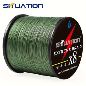 Linha de pesca super resistente de 500m, linha trançada de polietileno multifilamento de 8 fios, antiabrasiva, 12 25 40 60 80 LB para arremessos longos e suaves