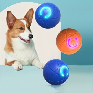 Brinquedo de Bola Inteligente Interativa para Cães de 4ª Geração, Movimento Automático, Recarregável por USB, Padrão Geométrico, Plástico, para Raças Pequenas, Bola de Brinquedo para Animais de Estimação com Bateria de Polímero de Lítio, ≤36V