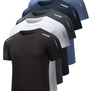 T-shirt curta de uma peça para homem, ideal para desporto, corrida e fitness no verão.