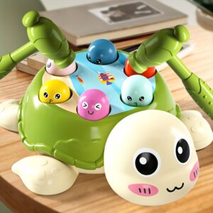 Jogo de martelo de tartaruga interativo – Brinquedo educativo de mesa para coordenação mão-olho, multiplayer com 2 martelos, presente ideal para crianças no Páscoa, Natal, Halloween, Ação de Graças