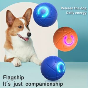 Brinquedo de Cachorro Interativo Bola, Padrão Geométrico Silicone, Bola de Pet Automática de Pulsação USB Recarregável para Raças Pequenas, Resistente a Mordidas e Durável, com Luzes LED Embutidas – Companheiro Divertido e de Liberação de Energia