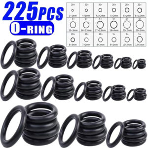 Conjunto de Sortimento de 225pcs de ORING O-Ring – Resistentes a Óleo e Água, Vedações de Borracha Sintética Duráveis em Vários Tamanhos para Aplicações Automotivas e de Máquinas, Inclui Tamanhos de 6-18mm para Desempenho Ótimo, Vedações Automotivas|Design Uniforme|Construção Durável