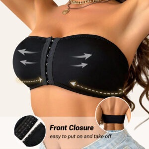 1 peça Sutiã Sem Alças Feminino com Fecho de Zíper e Fechamento Frontal – Cobertura Completa sem Aro, Almofadas Removíveis Respirável Alta Elasticidade Rosa Suave para Roupas Casuais de Ioga e Ginástica – Uso em Todas as Estações, Regata Esportiva | Sutiã da Moda | Função na Moda