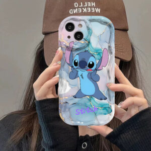 Capa de telefone Disney Stitch fofo para modelos Apple iPhone 11 a 15 – Presente perfeito com design de desenho animado, excelente proteção, resistente a quedas, durável e à prova de riscos.