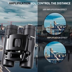 Binóculos potentes de longo alcance, binóculos dobráveis portáteis de zoom HD para turismo ao ar livre e acampamento