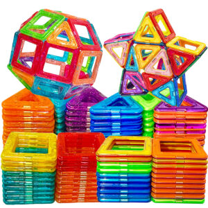 Conjunto de Blocos de Construção Magnéticos para Crianças – Mais de 30 Peças, Brinquedo Educativo Stem, Material Abs, Telhas Magnéticas de Grande Tamanho, Presente de Aprendizagem Criativa para Crianças Ramadan Mubarak
