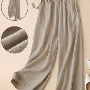 Calças Casuais de Perna Larga para Mulheres Europeias e Americanas