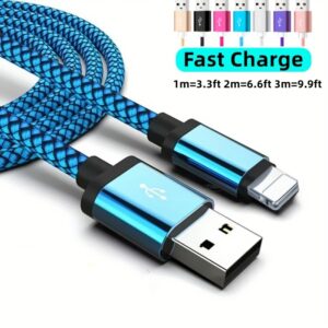 Cabo de carregamento rápido USB super longo para sincronização de dados para iPhone 14 13 12 11 Pro Max SE X 8 7 6 Cabo de carregador para iPad