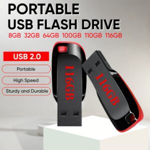 Pen Drive de Alta Velocidade USB 2.0 na Moda – De 8GB a 116GB, Capacidade Real, Compatível com Computadores, Smart TVs e Sistemas de Áudio para Carro, Presente de Memória