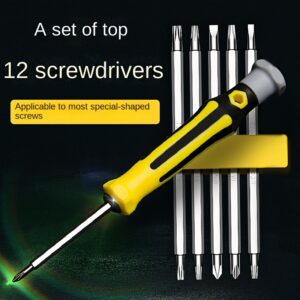 Kit de Chave de Fenda 12 em 1, Cabeça Torx, Kit de Ferramentas de Reparo Profissional, Construção de Aço Durável, para Eletrônicos, Computadores, Relógios, Câmeras, Óculos