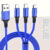 Cabo de Carregamento Rápido 3-em-1 USB: Trançado de Nylon, Compatível com Type-C, iPhone e Dispositivos Android – Perfeito para Galaxy S23 Ultra, S22, S21, S20, A13, A53, S10, Note 20, 10, 9, Moto e Mais – Presente de Halloween