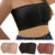 Conjunto de 3 Tops Bandeau Sem Alças Plus Size para Mulheres – Alta Elasticidade, Mistura de Nylon/Elastano Respirável, Design Fashion sem Costas em Preto, Bege e Vermelho-Ardósia – Ideal para Camadas ou Uso Solo, Roupa Íntima Confortável | Roupa sem Costas | Acabamento com Textura Lisa