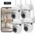 Conjunto de 4 Câmeras de Segurança para Casa Inteligente com Detecção de Movimento, Visão Noturna Colorida, WiFi Sem Fio 1080P, Visão Panorâmica de 355°, Áudio Bidirecional – Alimentadas por USB