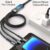 Cabo de Carregamento Rápido 3-em-1 Olishen 100W, Nylon Redondo Mate USB para Lightning/Micro/Type-C, Carregador de Alto Desempenho Universal para iPhone 14/13/12/11 Pro Max/SE/X/8/7/6, Compatível com Vários Smartphones e Dispositivos, Conector Macho para Macho, Capaz de Transmissão de Dados