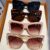 4peças Óculos de Moda Feminina com Grandes Frames – Lentes de Gradiente Estilosas, Frames de Plástico Duráveis em Preto, Leopardo e Transparente – Perfeitos para Viagens e Acessórios de Moda