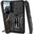 Capa de Telefone Adequada para Samsung Galaxy S24FE S23FE S22 S21FE Ultra A55 A54 A35 A34 A25 A24 A16 A15 A14 A06 A05 A05S Série 5G, Resistente a Choques com Suporte Magnético Giratório 360° e Proteção de Janela Deslizante da Lente