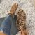 Sandálias planas abertas com estampa de leopardo sexy para mulheres – Confortáveis sapatos de praia de verão com salto fino, parte superior de tecido e sola de borracha
