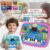 Tablet de Aprendizagem Interativa para Crianças – Brinquedo Educativo com Letras, Números, Música, Animais & Teclas de Piano, Material ABS, Funciona com Pilhas (Pilhas Não Incluídas), Azul & Rosa, Diversão para Maiores de 3 Anos