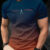T-shirt de manga curta para homem para o verão com estampa de Paris, elegante e respirável, com uma cor degradê para atividades ao ar livre.